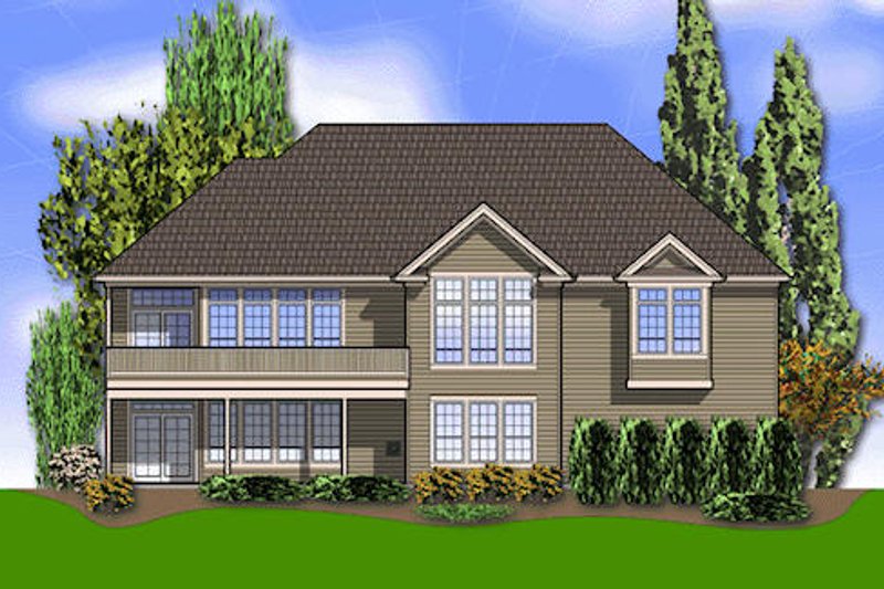 Home Plan - Exterior - Rear Elevation for European House Plan #48-428 - 4 bed, 4 bath