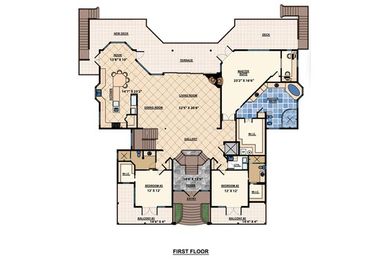 Floor Plan - Main Floor for Beach House Plan #548-10 - 3 bed, 4 bath