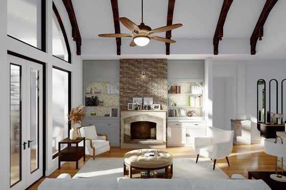Interior - Family Room 1 for Farmhouse House Plan #54-430 - 3 bed, 3.5 bath