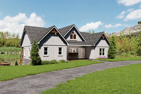 Exterior - Front Elevation for Country House Plan #932-1350 - 3 bed, 2 bath