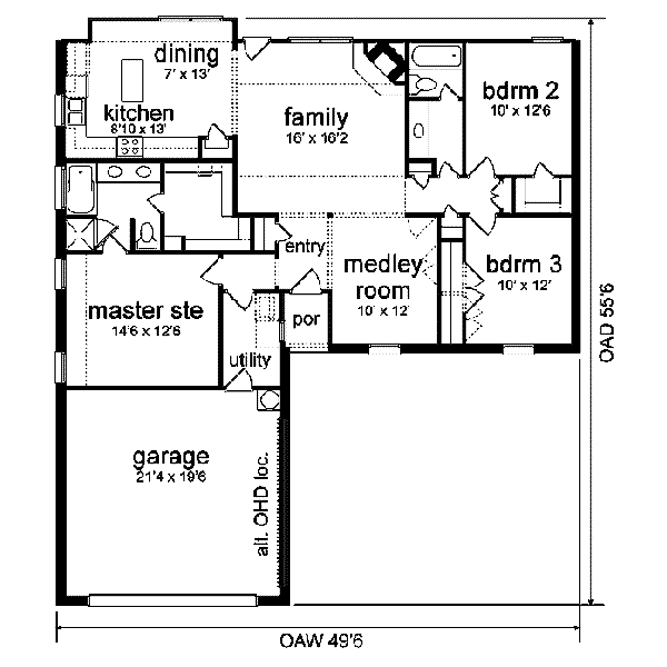 House Blueprint - Traditional Floor Plan - Main Floor Plan #84-112