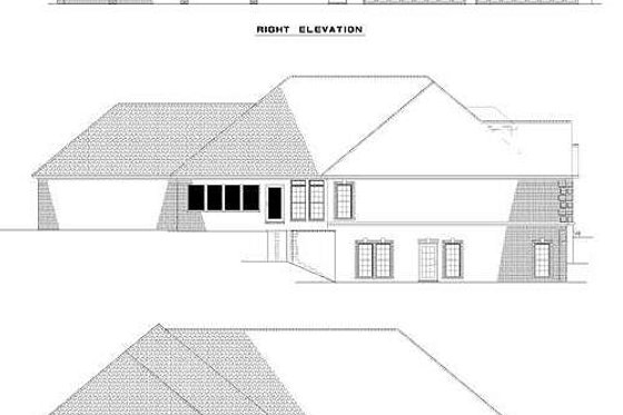 Exterior - Rear Elevation for Traditional House Plan #17-1014 - 4 bed, 4.5 bath