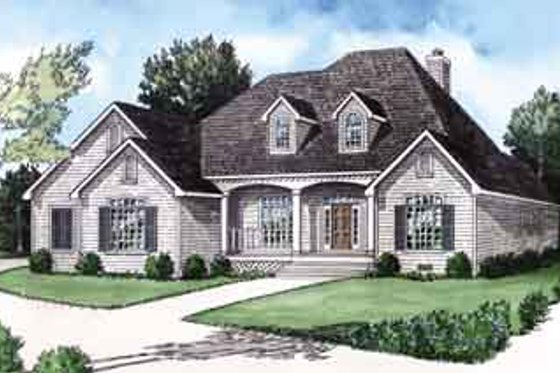 Exterior - Front Elevation for Southern House Plan #16-285 - 4 bed, 3 bath