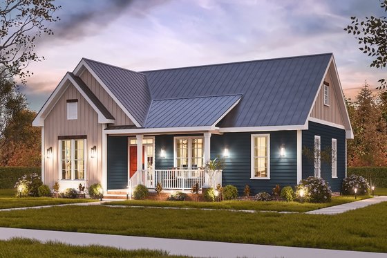 Exterior - Front Elevation 4 for Traditional House Plan #54-629 - 3 bed, 2 bath