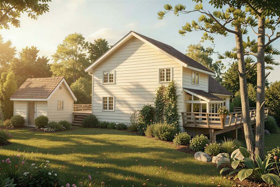 Exterior - Rear Elevation for Contemporary House Plan #312-574 - 3 bed, 2.5 bath