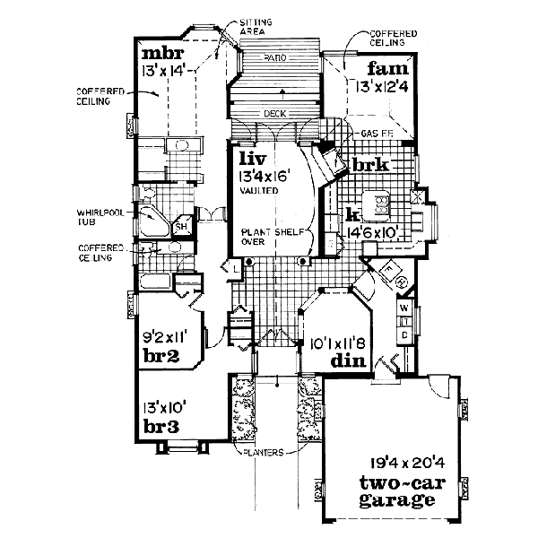 Mediterranean Floor Plan - Main Floor Plan #47-210