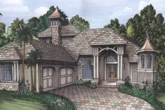 Exterior - Front Elevation for European House Plan #115-167 - 3 bed, 3 bath