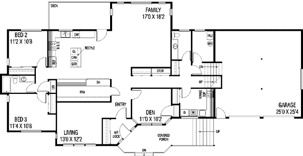 Modern Floor Plan - Main Floor Plan #60-307
