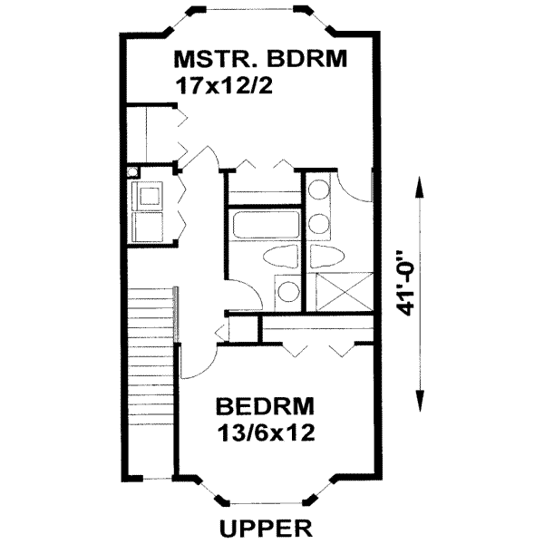 European Floor Plan - Upper Floor Plan #303-368
