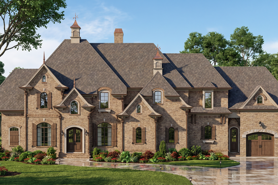 Exterior - Front Elevation 4 for Traditional House Plan #54-695 - 4 bed, 3 bath
