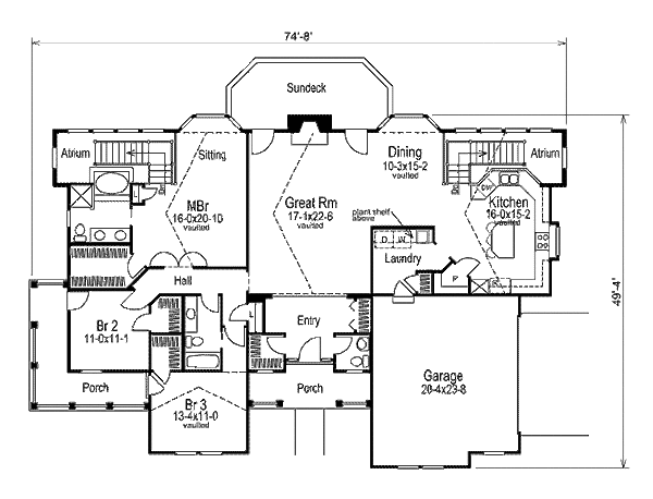 Colonial Style House Plan - 3 Beds 2.5 Baths 2125 Sq/Ft Plan #57-302 ...