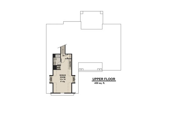 Floor Plan - Upper Floor for Craftsman House Plan #51-584 - 3 bed, 2.5 bath