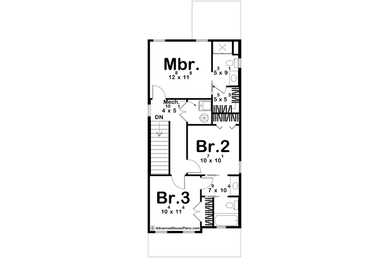 Dream House Plan - Floor Plan - Upper Floor for Traditional House Plan #455-671 - 3 bed, 2.5 bath