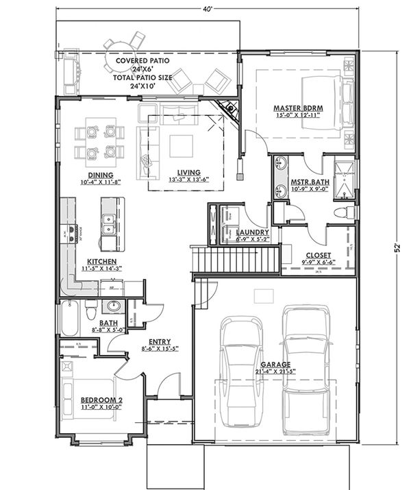 Craftsman Floor Plan - Main Floor Plan #1069-15