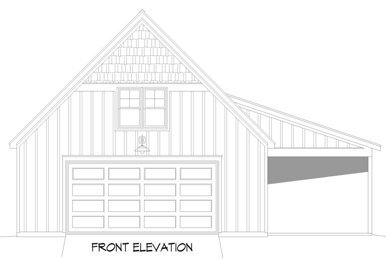 House Blueprint - Exterior - Front Elevation 3 for Craftsman House Plan #932-1356 - 1 bed, 1.5 bath