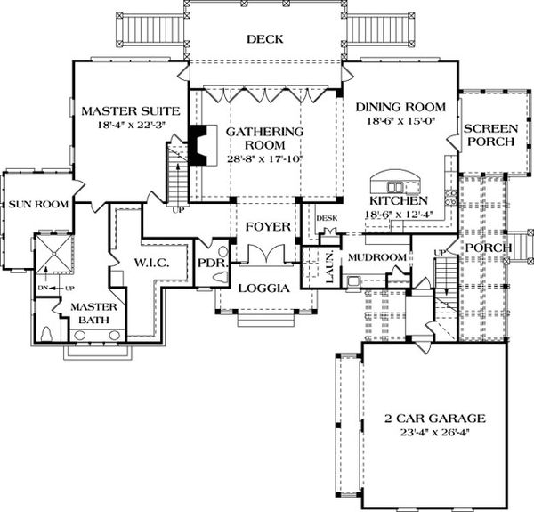 Architectural House Design - Craftsman Floor Plan - Main Floor Plan #453-19