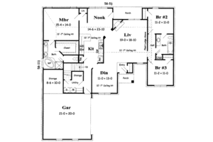 Floor Plan - Main Floor for European House Plan #329-101 - 4 bed, 2 bath