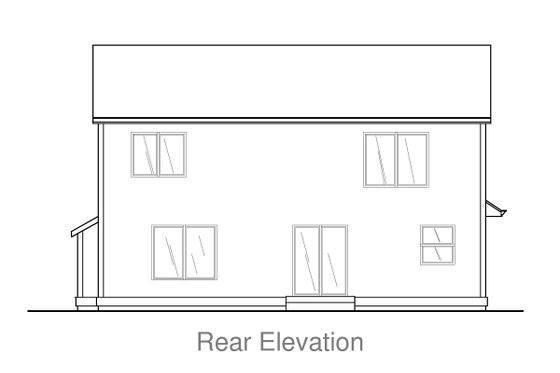 Exterior - Rear Elevation for Craftsman House Plan #53-499 - 3 bed, 2.5 bath