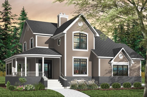 Exterior - Front Elevation 3 for Farmhouse House Plan #23-748 - 4 bed, 2.5 bath