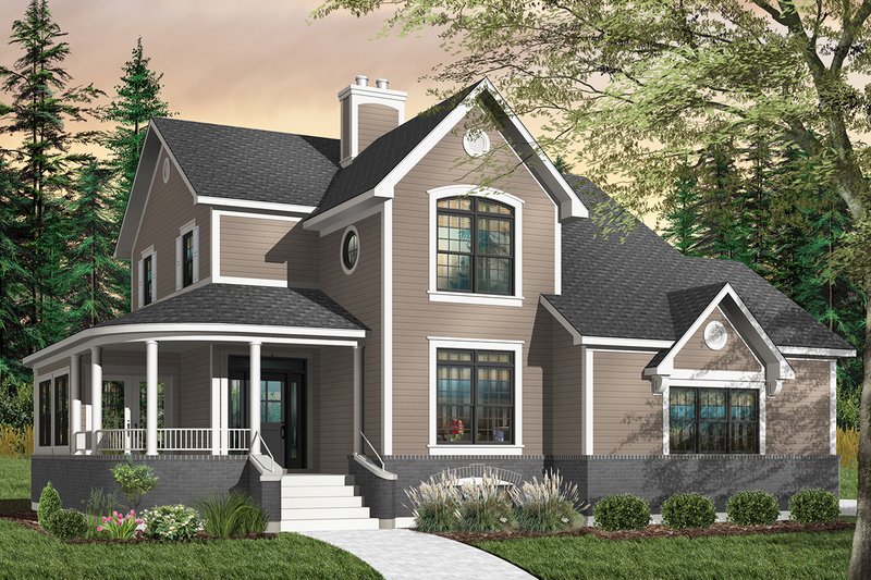 Home Plan - Exterior - Front Elevation 3 for Farmhouse House Plan #23-748 - 4 bed, 2.5 bath