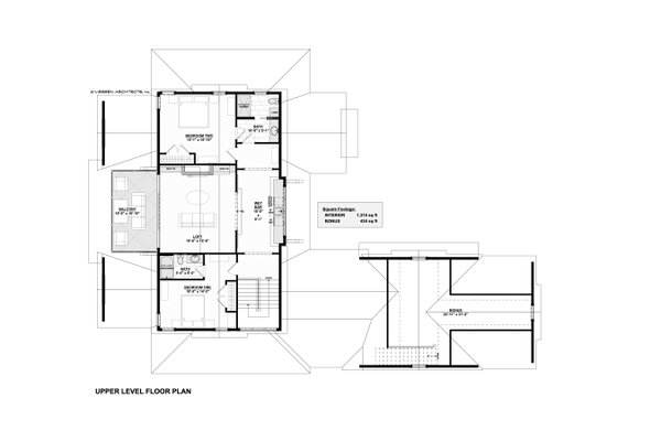 Farmhouse Floor Plan - Upper Floor Plan #928-399