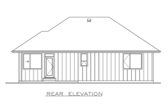 Exterior - Rear Elevation for Farmhouse House Plan #1100-61 - 3 bed, 4 bath