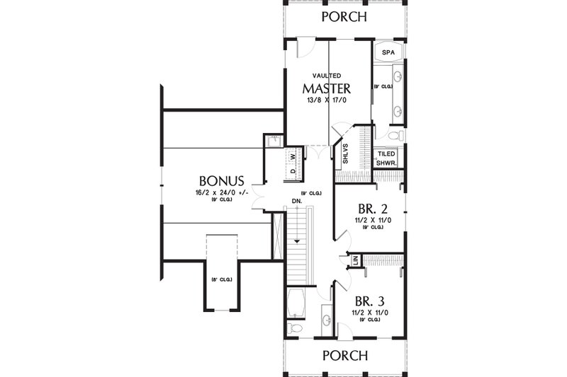 Architectural House Design - Floor Plan - Upper Floor for Colonial House Plan #48-648 - 4 bed, 3.5 bath