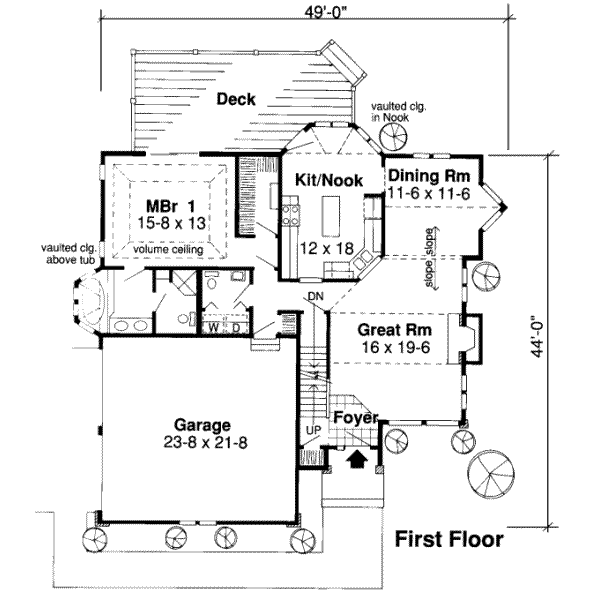 Floor Plan - Main Floor for Traditional House Plan #312-325 - 3 bed, 2.5 bath