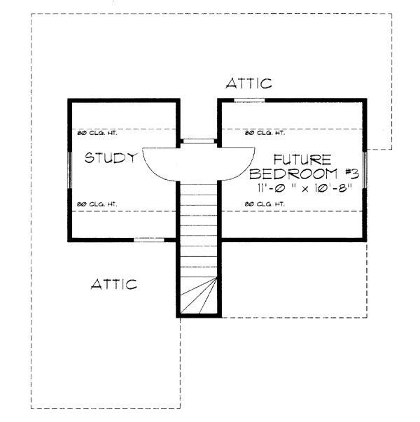 Traditional Floor Plan - Upper Floor Plan #43-101