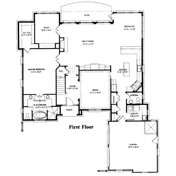 European Style House Plan - 4 Beds 2.5 Baths 3606 Sq/Ft Plan #325-190 ...