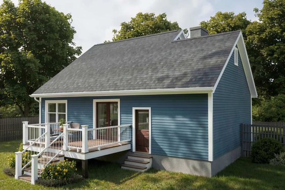 Exterior - Rear Elevation for Cottage House Plan #79-148 - 3 bed, 2 bath