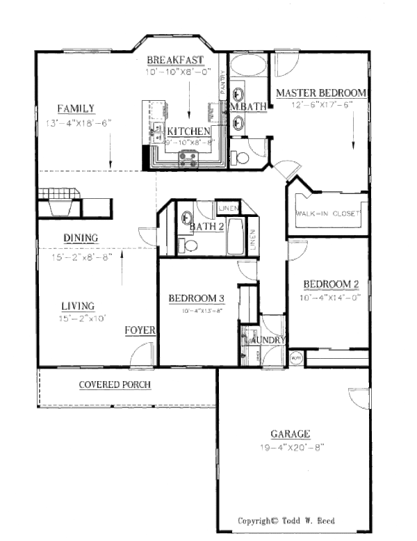 House Plan Design - Ranch Floor Plan - Main Floor Plan #437-12