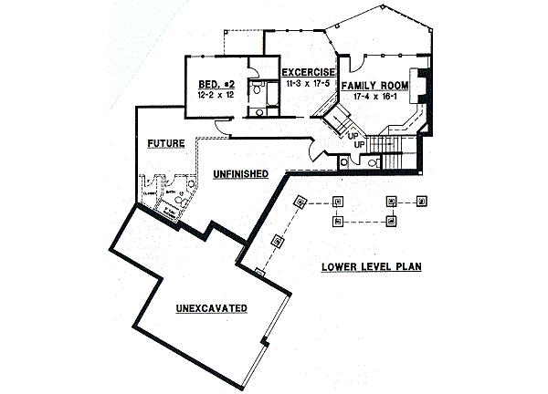 Traditional Floor Plan - Lower Floor Plan #67-231