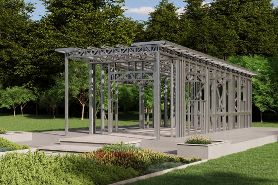 Exterior - Front Elevation 7 for Contemporary House Plan #1106-59, 1 bath