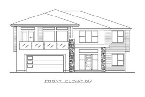 Exterior - Front Elevation 3 for Modern House Plan #1100-28 - 3 bed, 2 bath