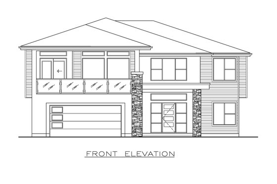 Exterior - Front Elevation 3 for Modern House Plan #1100-28 - 3 bed, 2 bath
