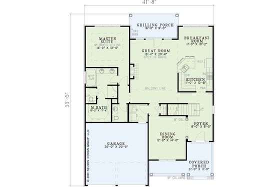 Floor Plan - Main Floor for Farmhouse House Plan #17-405 - 4 bed, 2.5 bath