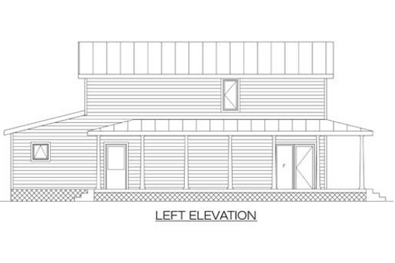 Exterior - Other Elevation 1 for Farmhouse House Plan #486-1 - 3 bed, 2 bath
