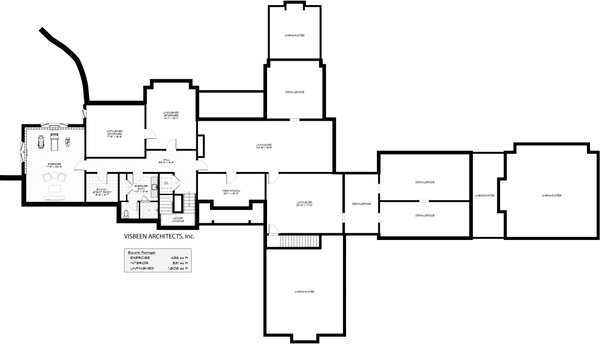 House Blueprint - Floor Plan - Lower Floor for Farmhouse House Plan #928-407 - 6 bed, 4.5 bath