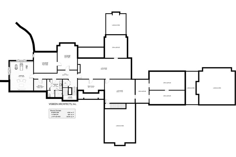 Dream House Plan - Floor Plan - Lower Floor for Farmhouse House Plan #928-407 - 6 bed, 4.5 bath
