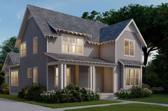 Exterior - Front Elevation 3 for Farmhouse House Plan #1079-4 - 4 bed, 2.5 bath