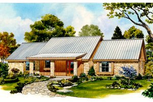 Ranch Exterior - Front Elevation Plan #140-134