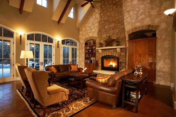 Interior - Family Room for Mediterranean House Plan #472-2 - 4 bed, 4.5 bath