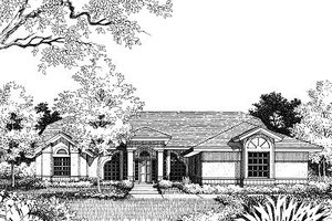 Mediterranean Exterior - Front Elevation Plan #417-149