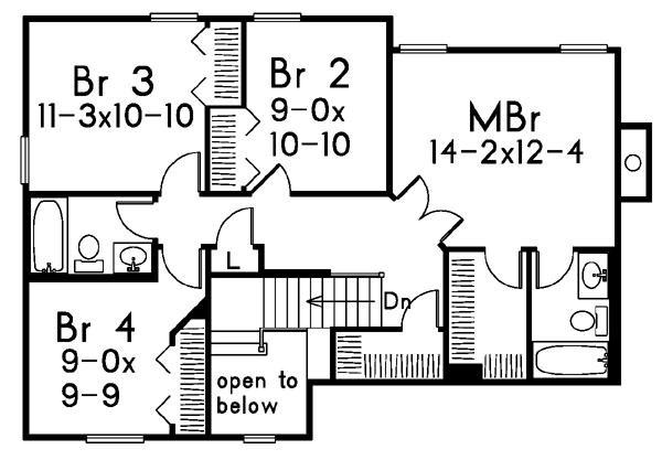 House Plan Design - European Floor Plan - Upper Floor Plan #57-166