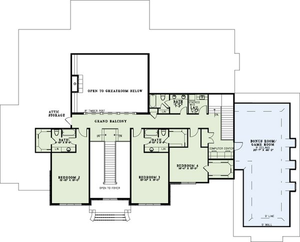 Dream House Plan - European Floor Plan - Upper Floor Plan #17-3329