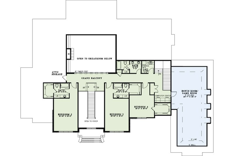 Home Plan - Floor Plan - Upper Floor for European House Plan #17-3329 - 4 bed, 4.5 bath