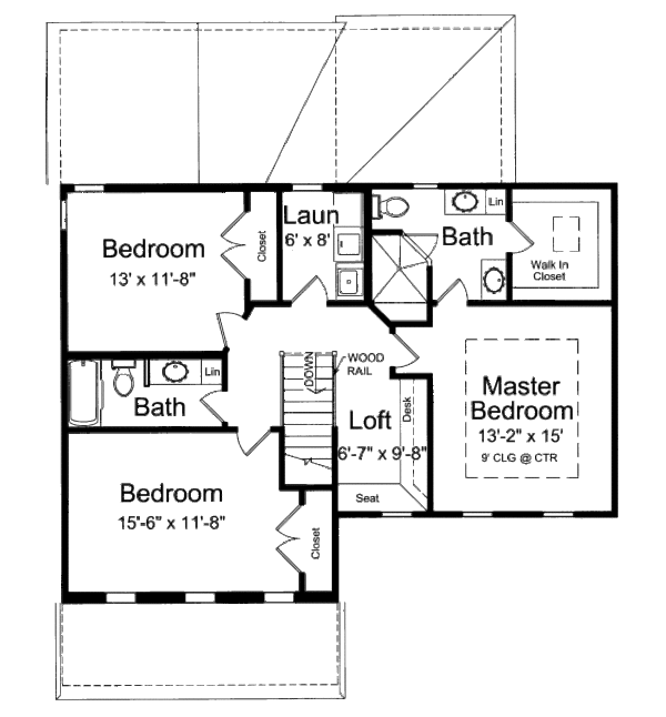 Dream House Plan - Country Floor Plan - Upper Floor Plan #46-450