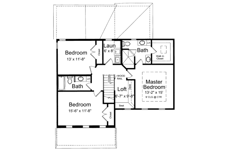 Dream House Plan - Floor Plan - Upper Floor for Country House Plan #46-450 - 3 bed, 2.5 bath