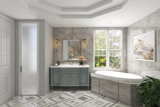 Interior - Master Bathroom for Farmhouse House Plan #54-378 - 5 bed, 4 bath